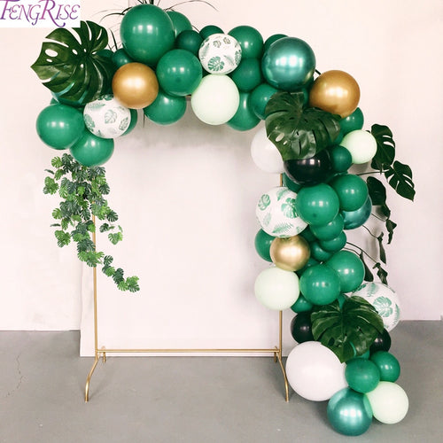 FENGRISE Jungle Party Palm Leaf Balloons Birthday party Supply Tropical Luau Summer Safari Party Decor Hawaii Party Decorations