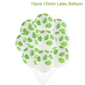 FENGRISE Jungle Party Palm Leaf Balloons Birthday party Supply Tropical Luau Summer Safari Party Decor Hawaii Party Decorations