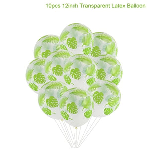 FENGRISE Jungle Party Palm Leaf Balloons Birthday party Supply Tropical Luau Summer Safari Party Decor Hawaii Party Decorations