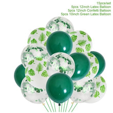 Load image into Gallery viewer, FENGRISE Jungle Party Palm Leaf Balloons Birthday party Supply Tropical Luau Summer Safari Party Decor Hawaii Party Decorations