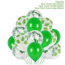 Load image into Gallery viewer, FENGRISE Jungle Party Palm Leaf Balloons Birthday party Supply Tropical Luau Summer Safari Party Decor Hawaii Party Decorations