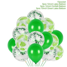 Load image into Gallery viewer, FENGRISE Jungle Party Palm Leaf Balloons Birthday party Supply Tropical Luau Summer Safari Party Decor Hawaii Party Decorations