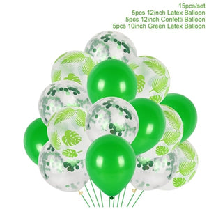 FENGRISE Jungle Party Palm Leaf Balloons Birthday party Supply Tropical Luau Summer Safari Party Decor Hawaii Party Decorations