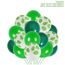Load image into Gallery viewer, FENGRISE Jungle Party Palm Leaf Balloons Birthday party Supply Tropical Luau Summer Safari Party Decor Hawaii Party Decorations