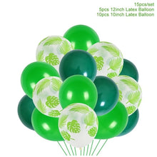 Load image into Gallery viewer, FENGRISE Jungle Party Palm Leaf Balloons Birthday party Supply Tropical Luau Summer Safari Party Decor Hawaii Party Decorations
