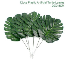 Load image into Gallery viewer, FENGRISE Jungle Party Palm Leaf Balloons Birthday party Supply Tropical Luau Summer Safari Party Decor Hawaii Party Decorations