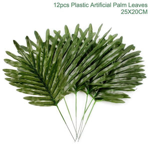FENGRISE Jungle Party Palm Leaf Balloons Birthday party Supply Tropical Luau Summer Safari Party Decor Hawaii Party Decorations