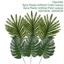 Load image into Gallery viewer, FENGRISE Jungle Party Palm Leaf Balloons Birthday party Supply Tropical Luau Summer Safari Party Decor Hawaii Party Decorations