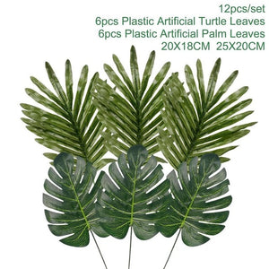 FENGRISE Jungle Party Palm Leaf Balloons Birthday party Supply Tropical Luau Summer Safari Party Decor Hawaii Party Decorations