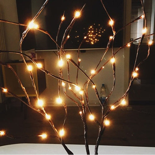 LED Willow Branch Lamp Floral Lights 20 Bulbs Home New Year Party Decor Wedding Birthday Valentine' Day Gift Glow Party Supply