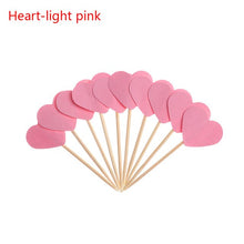 Load image into Gallery viewer, 20pcs/lot Lovely Glitter Heart Star Shape Cupcake Toppers Birthday Wedding Party Decoration Cake Topper Decoration Food Picks