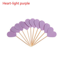 Load image into Gallery viewer, 20pcs/lot Lovely Glitter Heart Star Shape Cupcake Toppers Birthday Wedding Party Decoration Cake Topper Decoration Food Picks