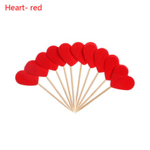 Load image into Gallery viewer, 20pcs/lot Lovely Glitter Heart Star Shape Cupcake Toppers Birthday Wedding Party Decoration Cake Topper Decoration Food Picks
