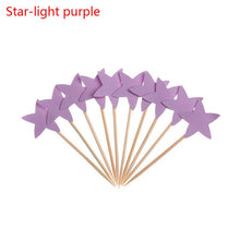 Load image into Gallery viewer, 20pcs/lot Lovely Glitter Heart Star Shape Cupcake Toppers Birthday Wedding Party Decoration Cake Topper Decoration Food Picks