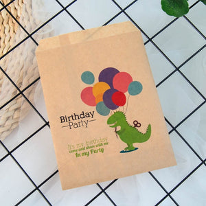 25pcs kraft paper happy birthday treat favor bags for Children's birthday party decorations candy popcorn buffet gift bag