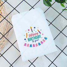 Load image into Gallery viewer, 25pcs kraft paper happy birthday treat favor bags for Children&#39;s birthday party decorations candy popcorn buffet gift bag