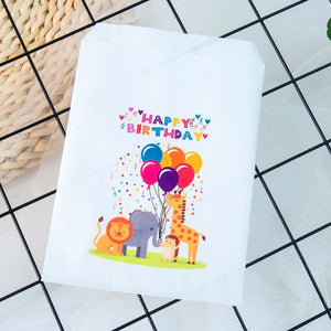 25pcs kraft paper happy birthday treat favor bags for Children's birthday party decorations candy popcorn buffet gift bag