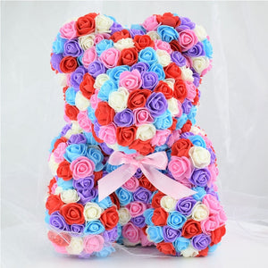 2019 Hot Sale 40cm Bear of Roses Artificial Flowers Home Wedding Festival DIY Cheap Wedding Decoration Gift Box Wreath Crafts