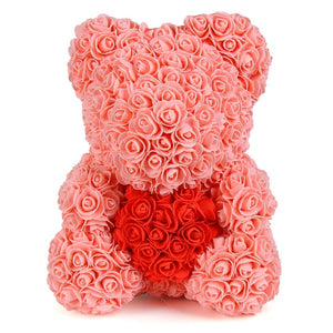 2019 Hot Sale 40cm Bear of Roses Artificial Flowers Home Wedding Festival DIY Cheap Wedding Decoration Gift Box Wreath Crafts