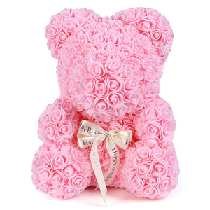 2019 Hot Sale 40cm Bear of Roses Artificial Flowers Home Wedding Festival DIY Cheap Wedding Decoration Gift Box Wreath Crafts