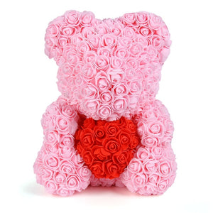 2019 Hot Sale 40cm Bear of Roses Artificial Flowers Home Wedding Festival DIY Cheap Wedding Decoration Gift Box Wreath Crafts