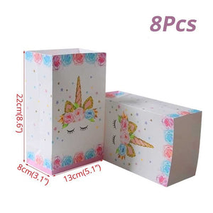 100pcs DIY Wedding Birthday Party Sweet Cellophane Clear Candy Storage Bags Cookies Lollipops Cake Packaging Unicorn Decoration