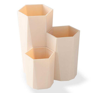 Makeup Organizer Plastic Makeup Box 3 Lattices Jewelry Cosmetics Brush Storage Box For Office Desk Stationery Organizers