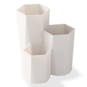 Makeup Organizer Plastic Makeup Box 3 Lattices Jewelry Cosmetics Brush Storage Box For Office Desk Stationery Organizers