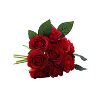 Load image into Gallery viewer, Artificial red Rose Heads Flower 1 bouquet 10pcs