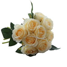 Load image into Gallery viewer, Artificial red Rose Heads Flower 1 bouquet 10pcs