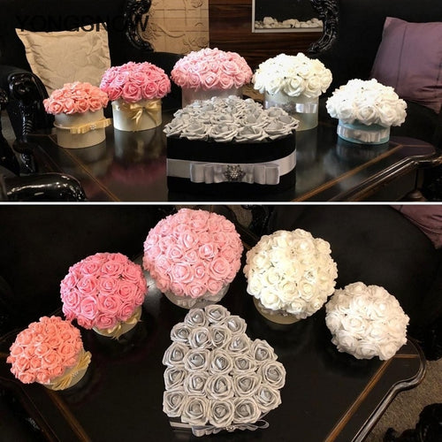 10pcs 8cm Big Foam Flowers Artificial Rose Flower Bridal Bouquet Wedding Party Decoration DIY Scrapbooking Craft Fake Flower