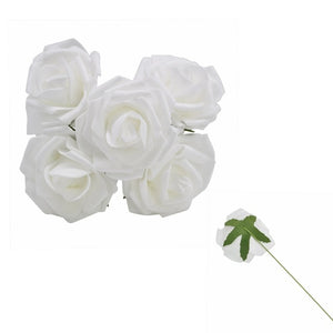 10pcs 8cm Big Foam Flowers Artificial Rose Flower Bridal Bouquet Wedding Party Decoration DIY Scrapbooking Craft Fake Flower