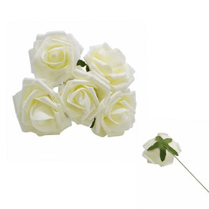 10pcs 8cm Big Foam Flowers Artificial Rose Flower Bridal Bouquet Wedding Party Decoration DIY Scrapbooking Craft Fake Flower