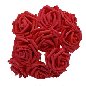 10pcs 8cm Big Foam Flowers Artificial Rose Flower Bridal Bouquet Wedding Party Decoration DIY Scrapbooking Craft Fake Flower