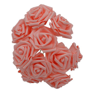 10pcs 8cm Big Foam Flowers Artificial Rose Flower Bridal Bouquet Wedding Party Decoration DIY Scrapbooking Craft Fake Flower