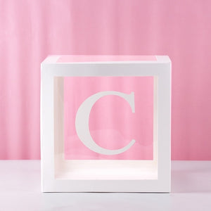 HUIRAN Girl Boy Baby Shower Decorations Transparent Box Baby 2 1st 1 One Birthday Party Decor Gift Babyshower Favors Supplies