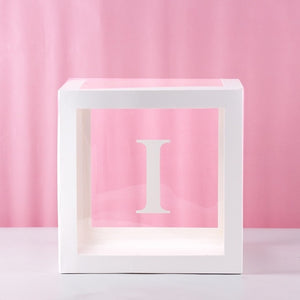 HUIRAN Girl Boy Baby Shower Decorations Transparent Box Baby 2 1st 1 One Birthday Party Decor Gift Babyshower Favors Supplies