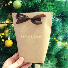 Load image into Gallery viewer, 10pcs Black White Merci Thank You Gift Packaging Candy Kraft Paper Bag Cookie Gift Bags Wedding Dragee Gift Box Wrapping Supplie