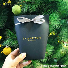 Load image into Gallery viewer, 10pcs Black White Merci Thank You Gift Packaging Candy Kraft Paper Bag Cookie Gift Bags Wedding Dragee Gift Box Wrapping Supplie