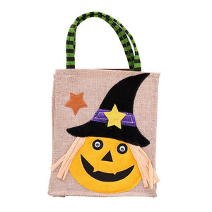 Halloween Linen candy Bag Tote bag gift box Package Halloween decoration props Supplies thank you Gift birthday Party Favor Bags