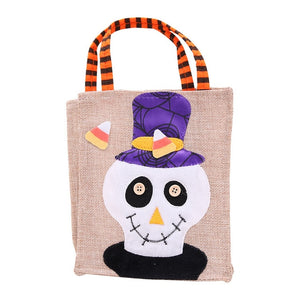 Halloween Linen candy Bag Tote bag gift box Package Halloween decoration props Supplies thank you Gift birthday Party Favor Bags