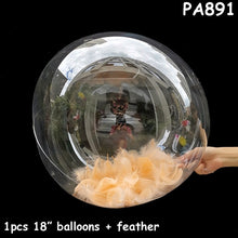 Load image into Gallery viewer, Transparent Bubble Balloons Wedding Birthday Feathers Sticker Feather Party Decor DIY Gifts Super Clear Helium Bobo Globos