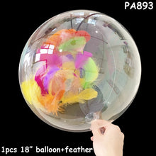 Load image into Gallery viewer, Transparent Bubble Balloons Wedding Birthday Feathers Sticker Feather Party Decor DIY Gifts Super Clear Helium Bobo Globos