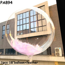 Load image into Gallery viewer, Transparent Bubble Balloons Wedding Birthday Feathers Sticker Feather Party Decor DIY Gifts Super Clear Helium Bobo Globos