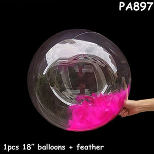 Transparent Bubble Balloons Wedding Birthday Feathers Sticker Feather Party Decor DIY Gifts Super Clear Helium Bobo Globos