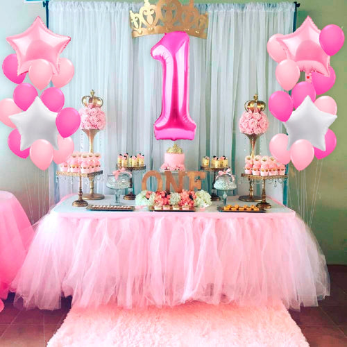 QIFU My First Birthday Party Decoration Baby Shower Boy Girl 1st Birthday Party Decorations Kids Party Decor 1 Year 1 Birthday