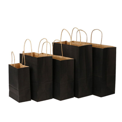 Gift Bags with Handles Recyclable Kraft Paper Gift Packaging 10 Pcs/lot