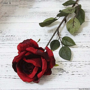 Big Australia Rose branch Artificial flowers black roses Silk fake Flowers For Home Hotel decor   DIY Wedding fall Decorations