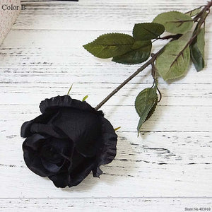 Big Australia Rose branch Artificial flowers black roses Silk fake Flowers For Home Hotel decor   DIY Wedding fall Decorations