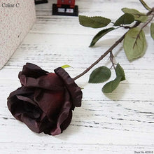 Load image into Gallery viewer, Big Australia Rose branch Artificial flowers black roses Silk fake Flowers For Home Hotel decor   DIY Wedding fall Decorations